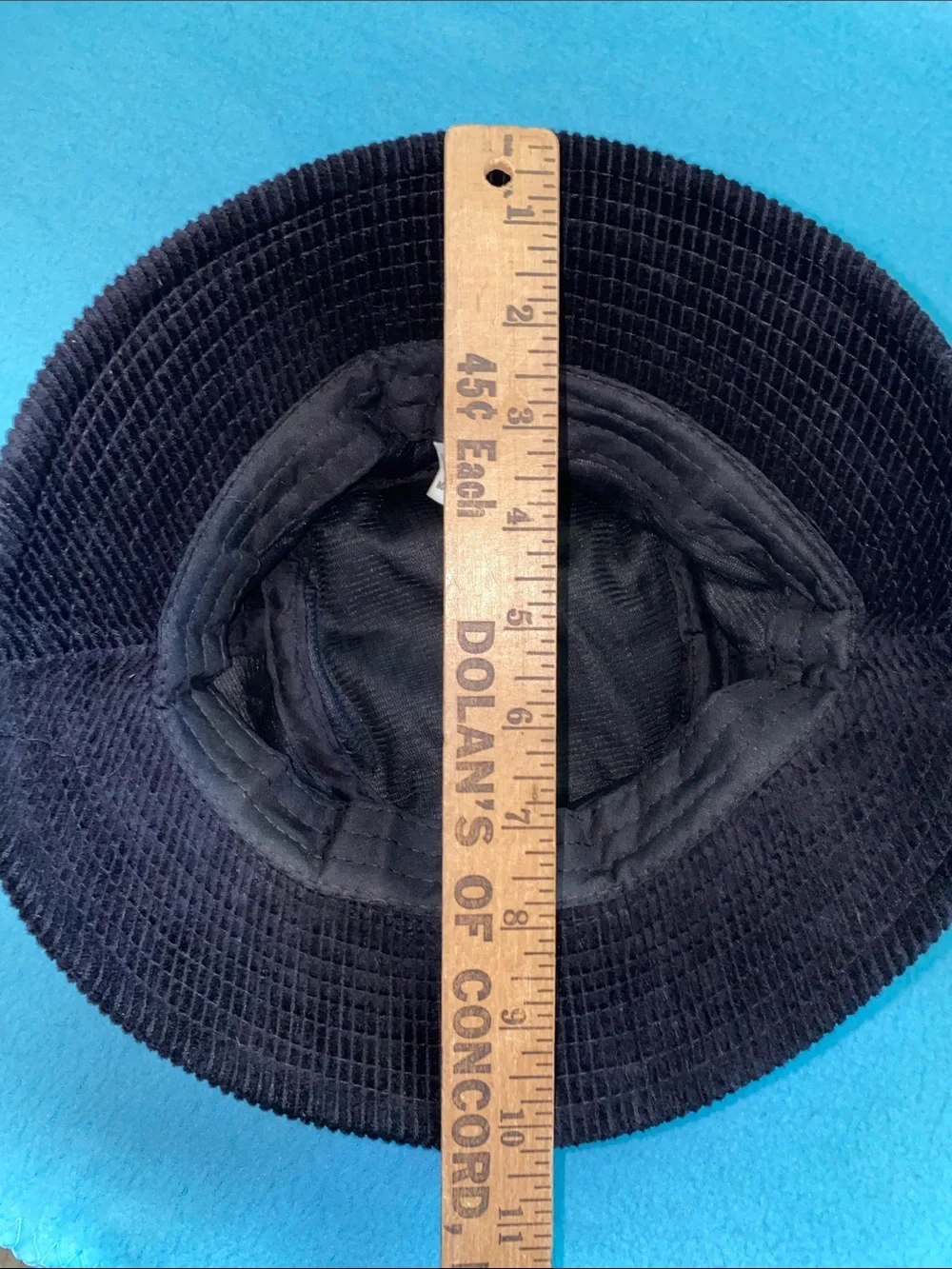 CORDUROY Bucket hat soft cotton black unknown brand beach trendy NEW size OSFA
